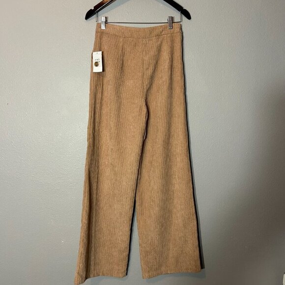 And Now This Wide Leg Corduroy Pants High-Waist Beige Women's Trousers Size 6 - Picture 3 of 7
